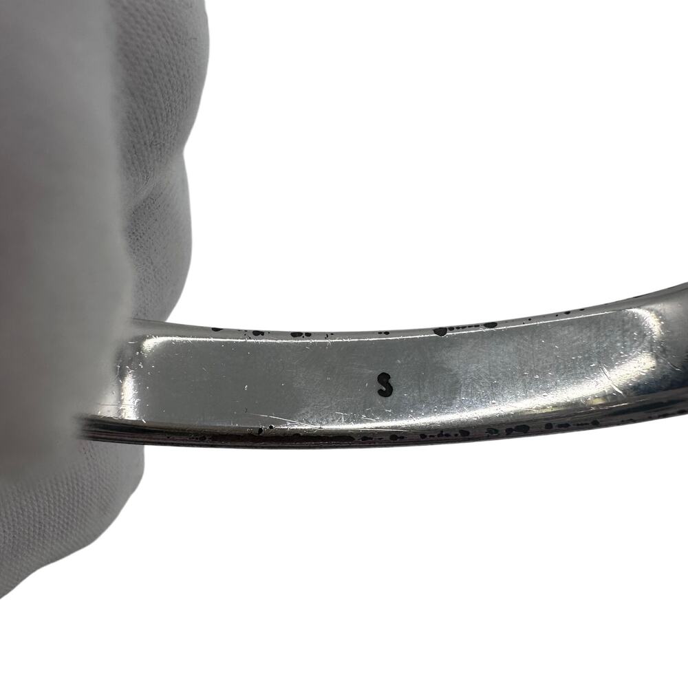 Louis Vuitton LV Nanogram Cuff Bangle Bracelet Silver Monogram Small - Picture 8 of 9
